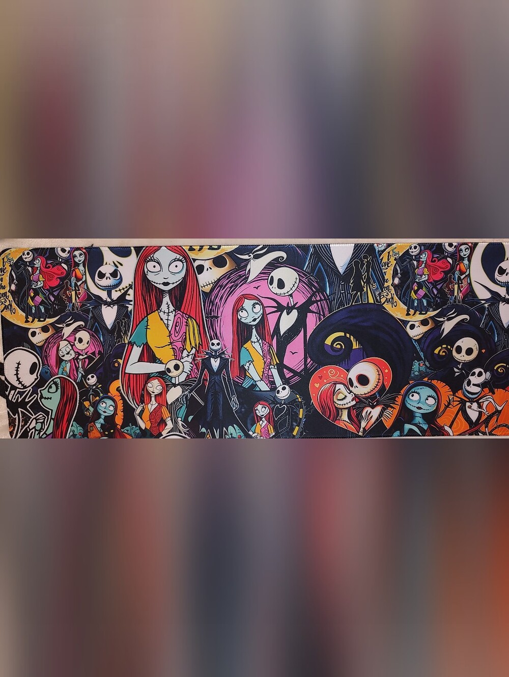 New! Nightmare Before Christmas Jack & Sally Computer/ Gaming Desk Mat. 12"X36"